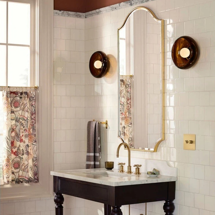 Alistair Retro Glass Bowl Shaped Wall Sconce