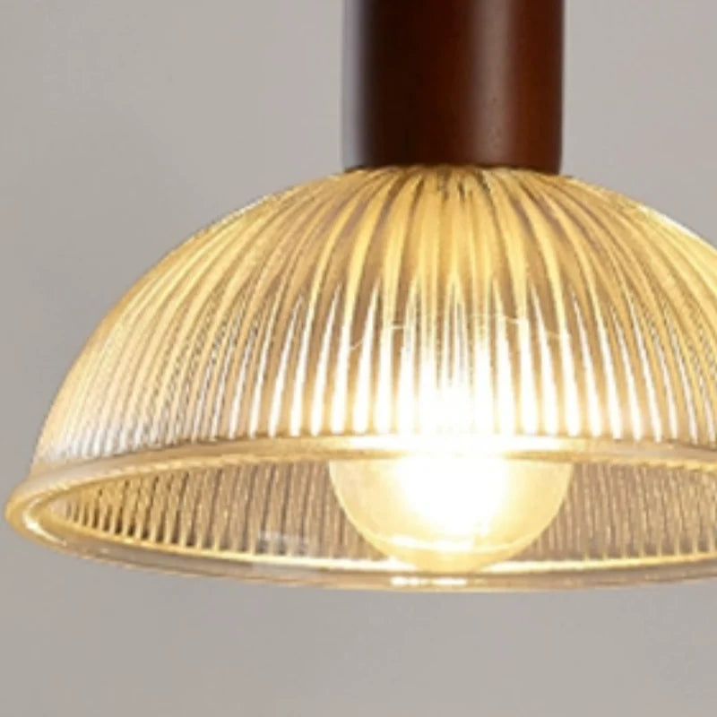 Aderynne Vintage Ribbed Glass Pendant Light