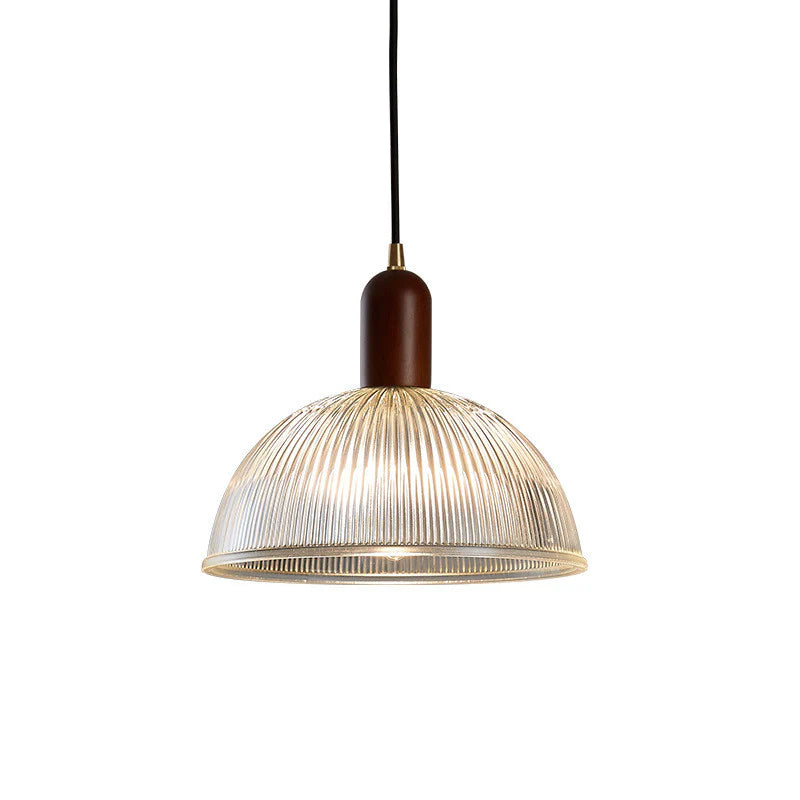 Aderynne Vintage Ribbed Glass Pendant Light