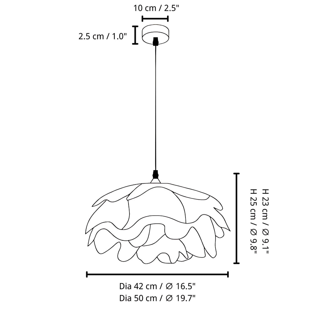 Aeloria Flower Shaped Snow Petal Pendant Light