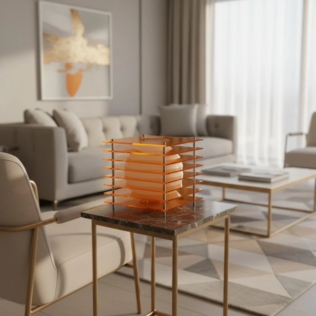 Aidos Geometric Moon Cube Table Lamp