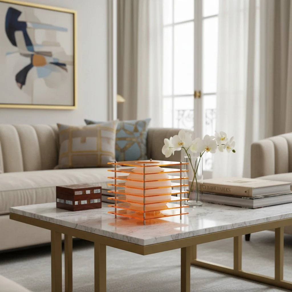 Aidos Geometric Moon Cube Table Lamp