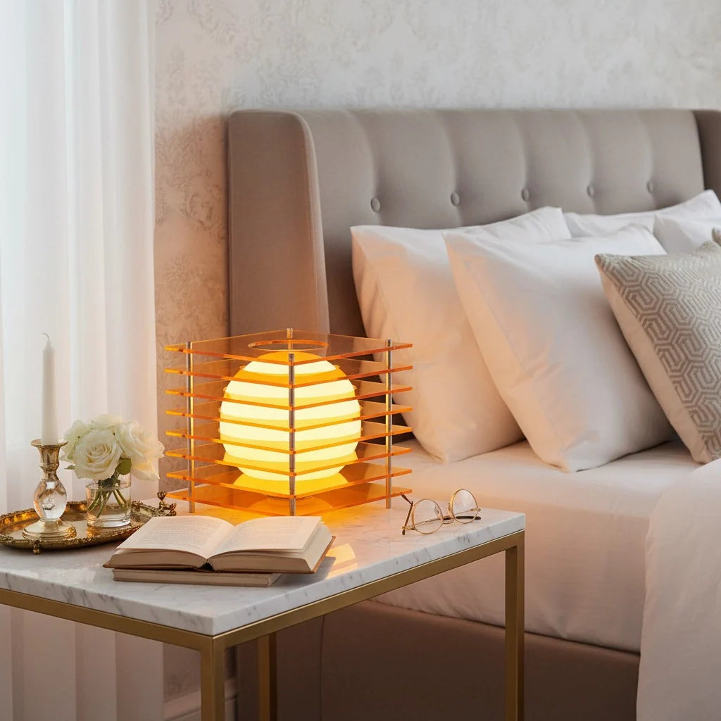 Aidos Geometric Moon Cube Table Lamp