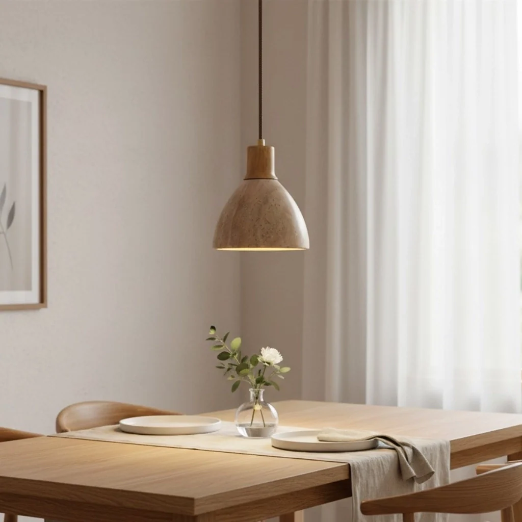 Ajaccio Modern Natural Travertine Pendant Light
