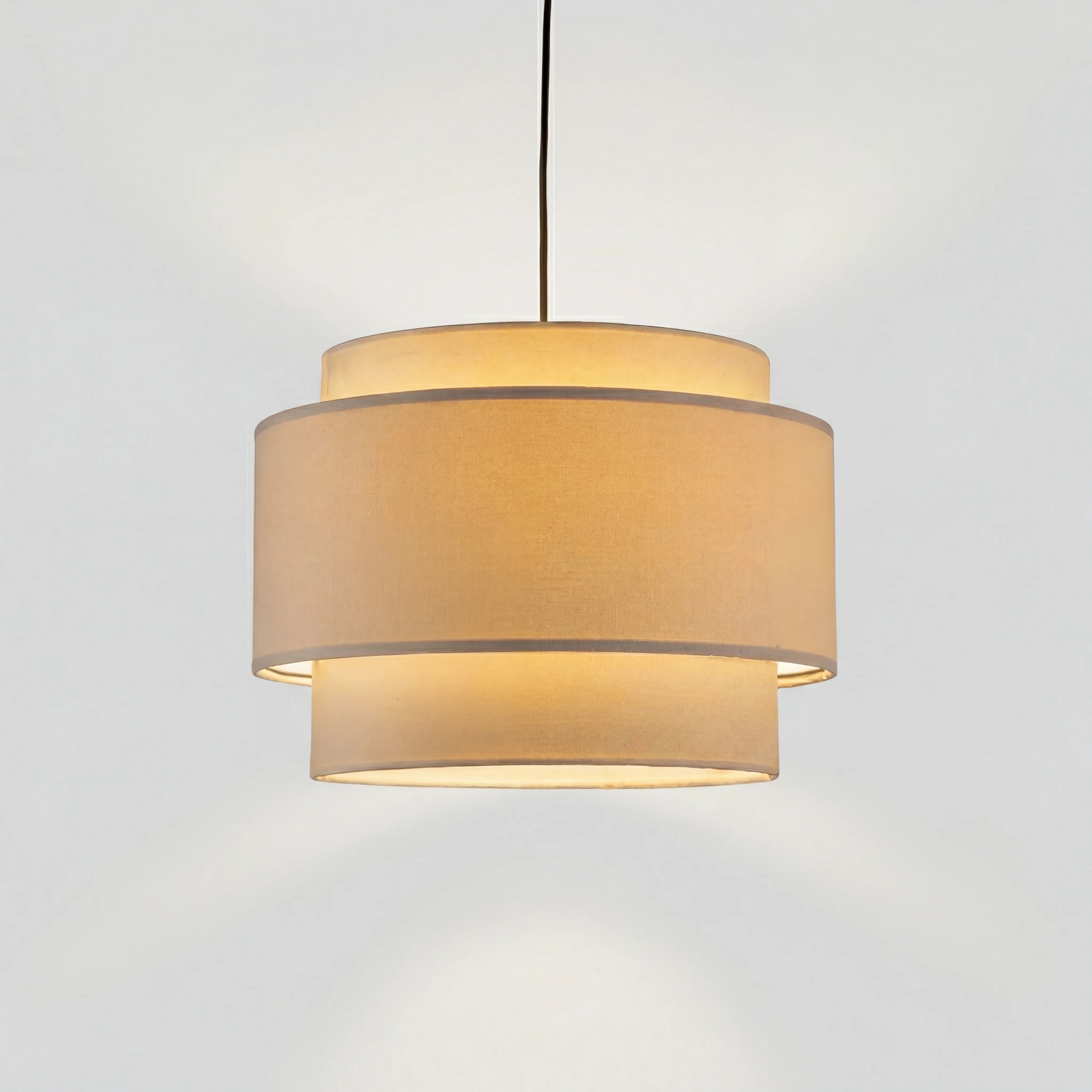 Alfheim Tiered Linen Drum Pendant Light