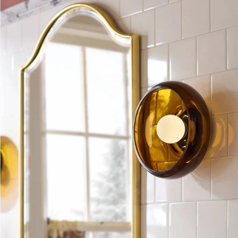 Alistair Retro Glass Bowl Shaped Wall Sconce