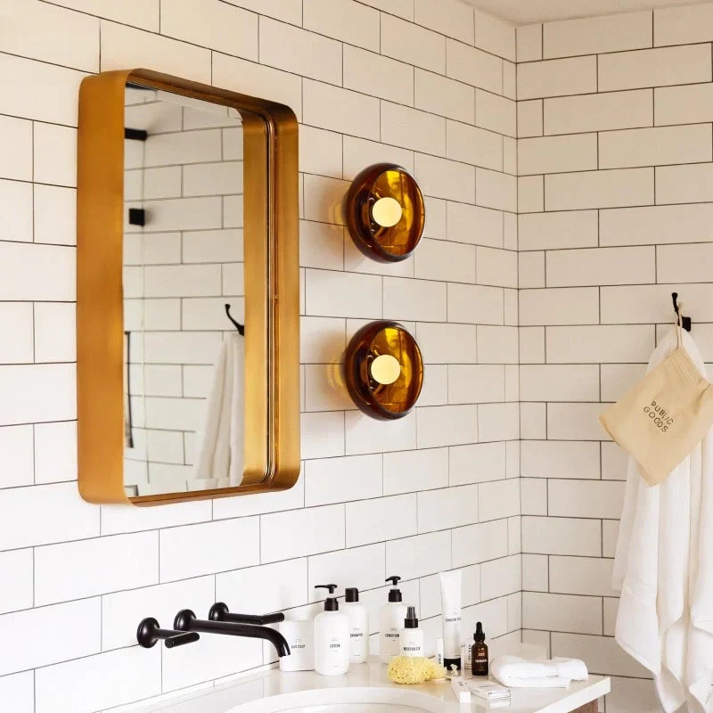 Alistair Retro Glass Bowl Shaped Wall Sconce