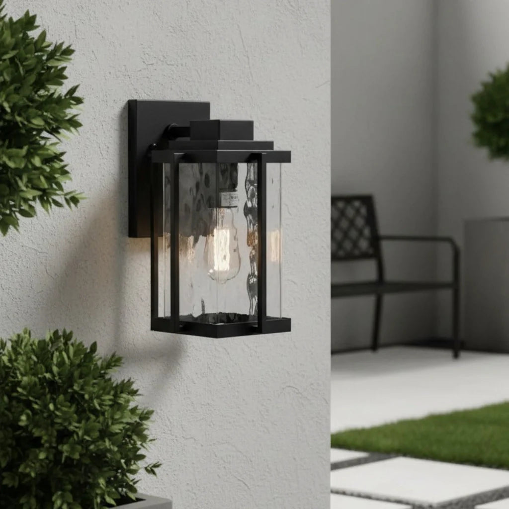 Althea Modern Outdoor Square Glass Wall Lamp