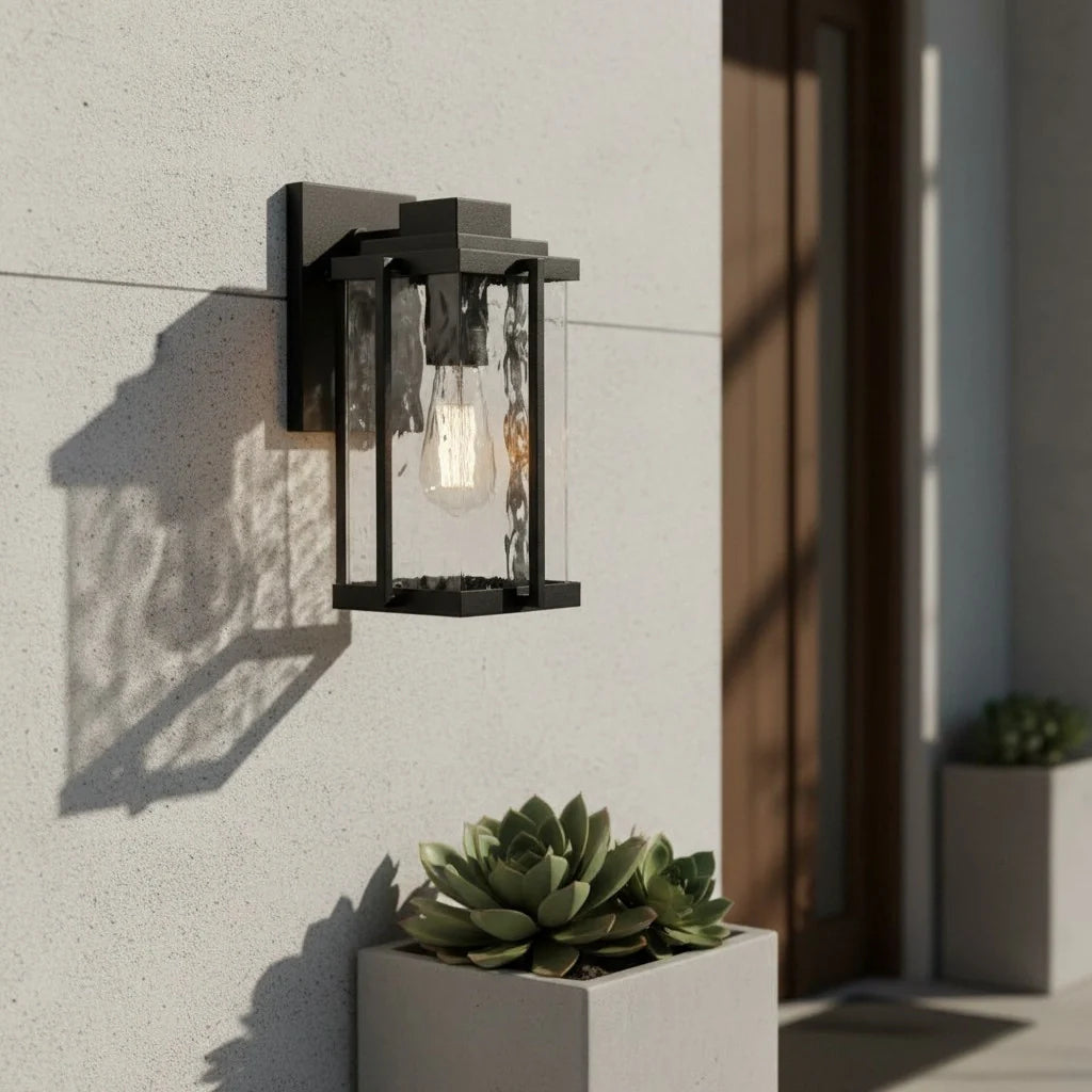 Althea Modern Outdoor Square Glass Wall Lamp