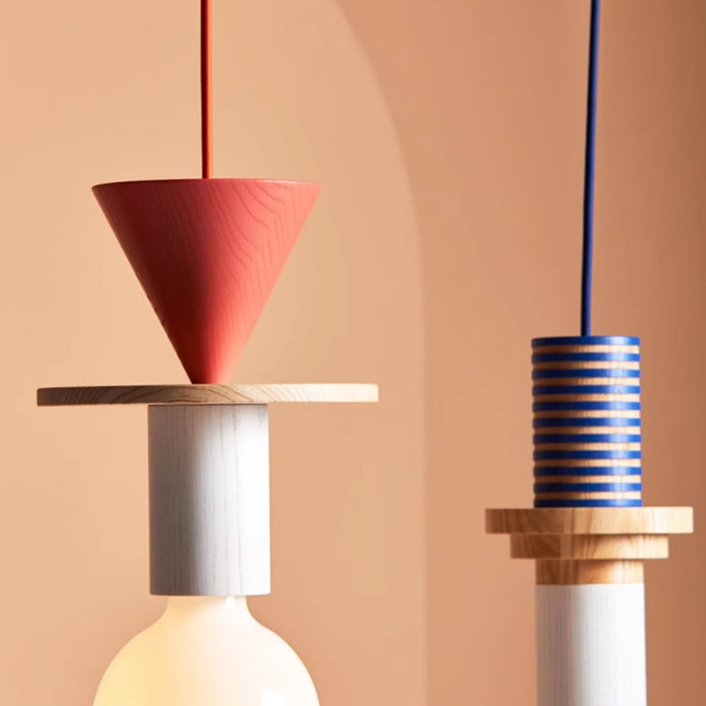Alvar Multicolor Geometric Wood Pendant Light