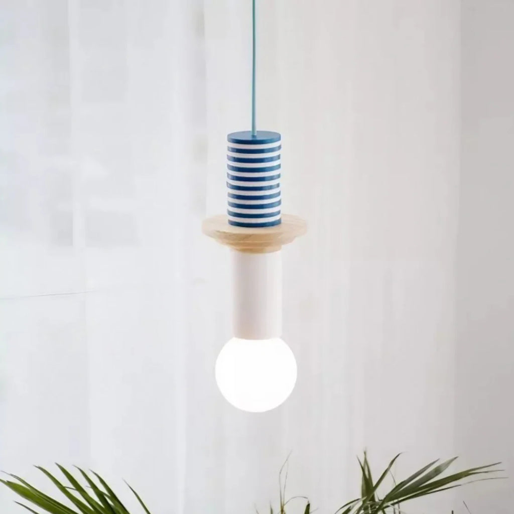 Alvar Multicolor Geometric Wood Pendant Light