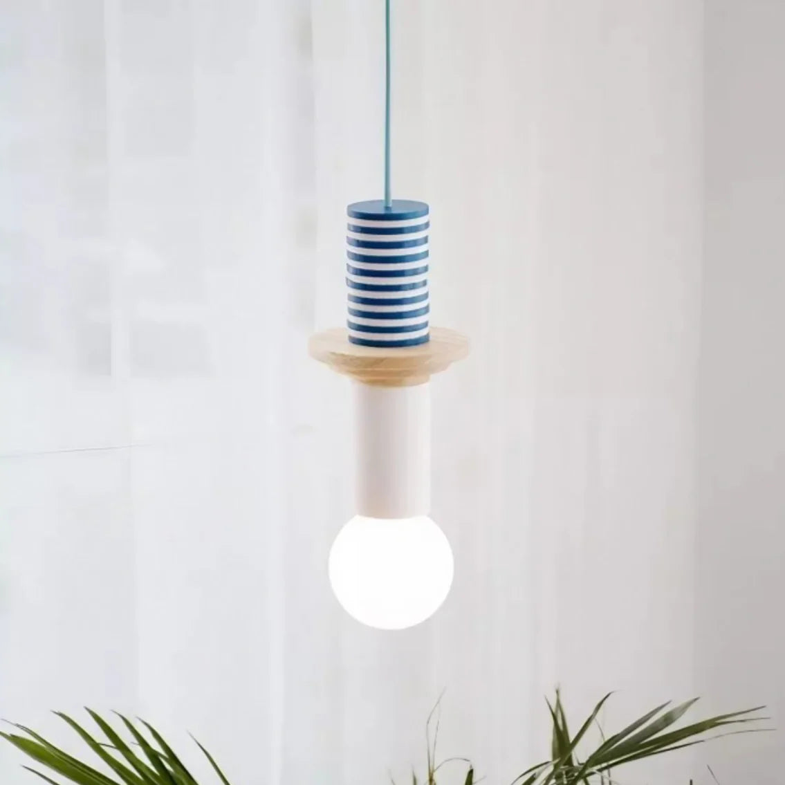 Alvar Multicolor Geometric Wood Pendant Light