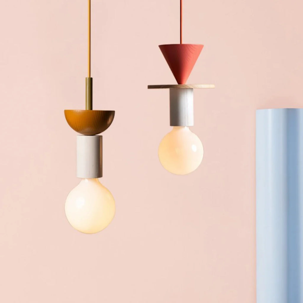Alvar Multicolor Geometric Wood Pendant Light