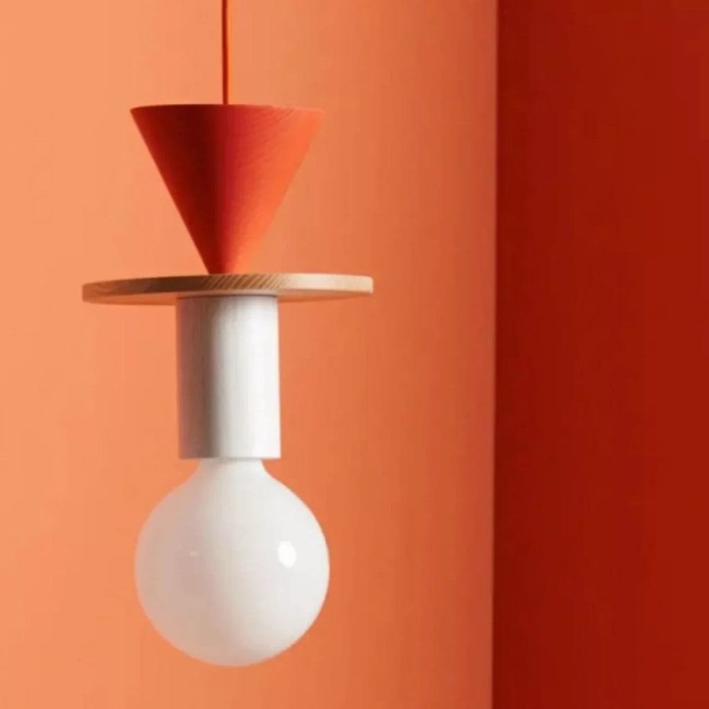 Alvar Multicolor Geometric Wood Pendant Light