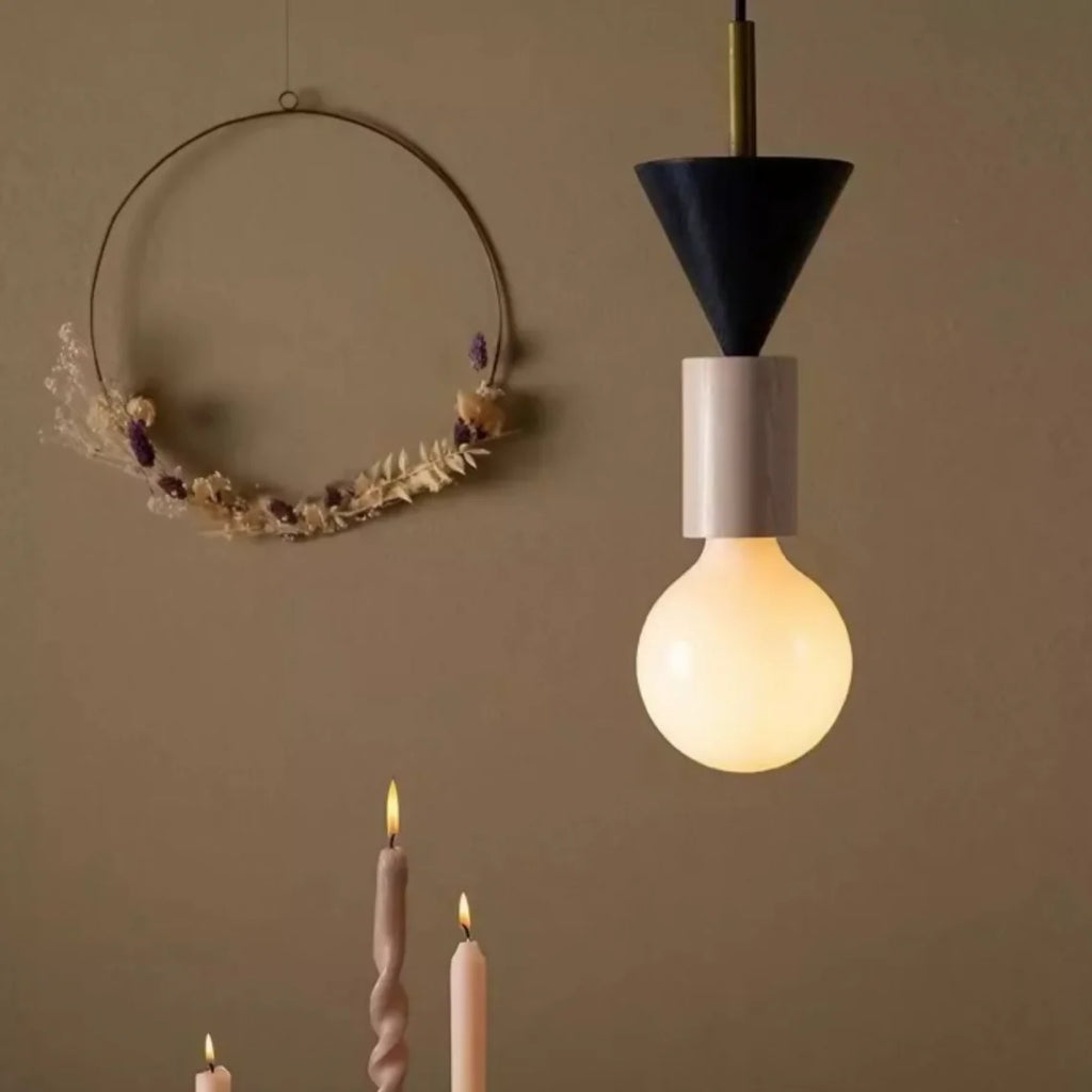 Alvar Multicolor Geometric Wood Pendant Light