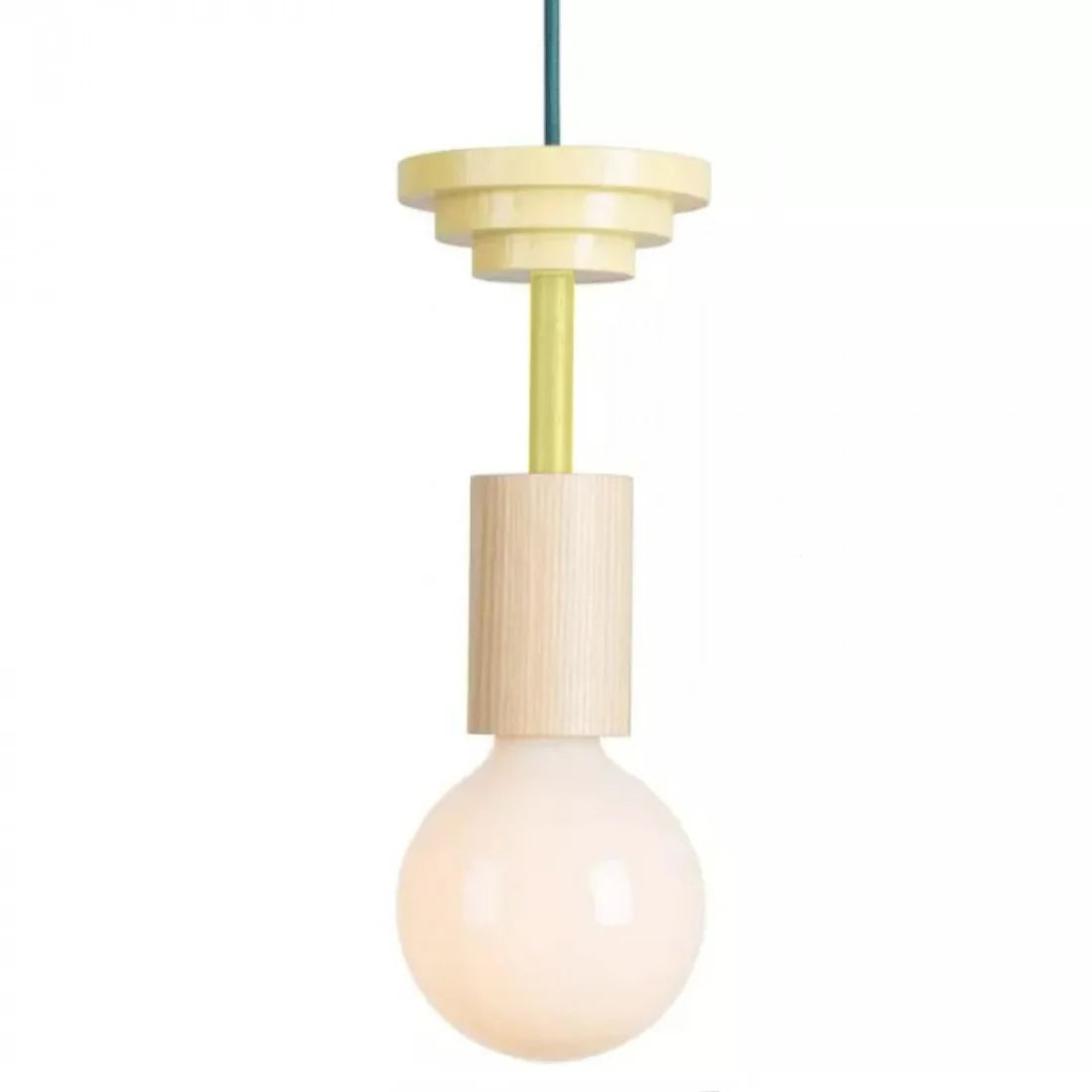 Alvar Multicolor Geometric Wood Pendant Light