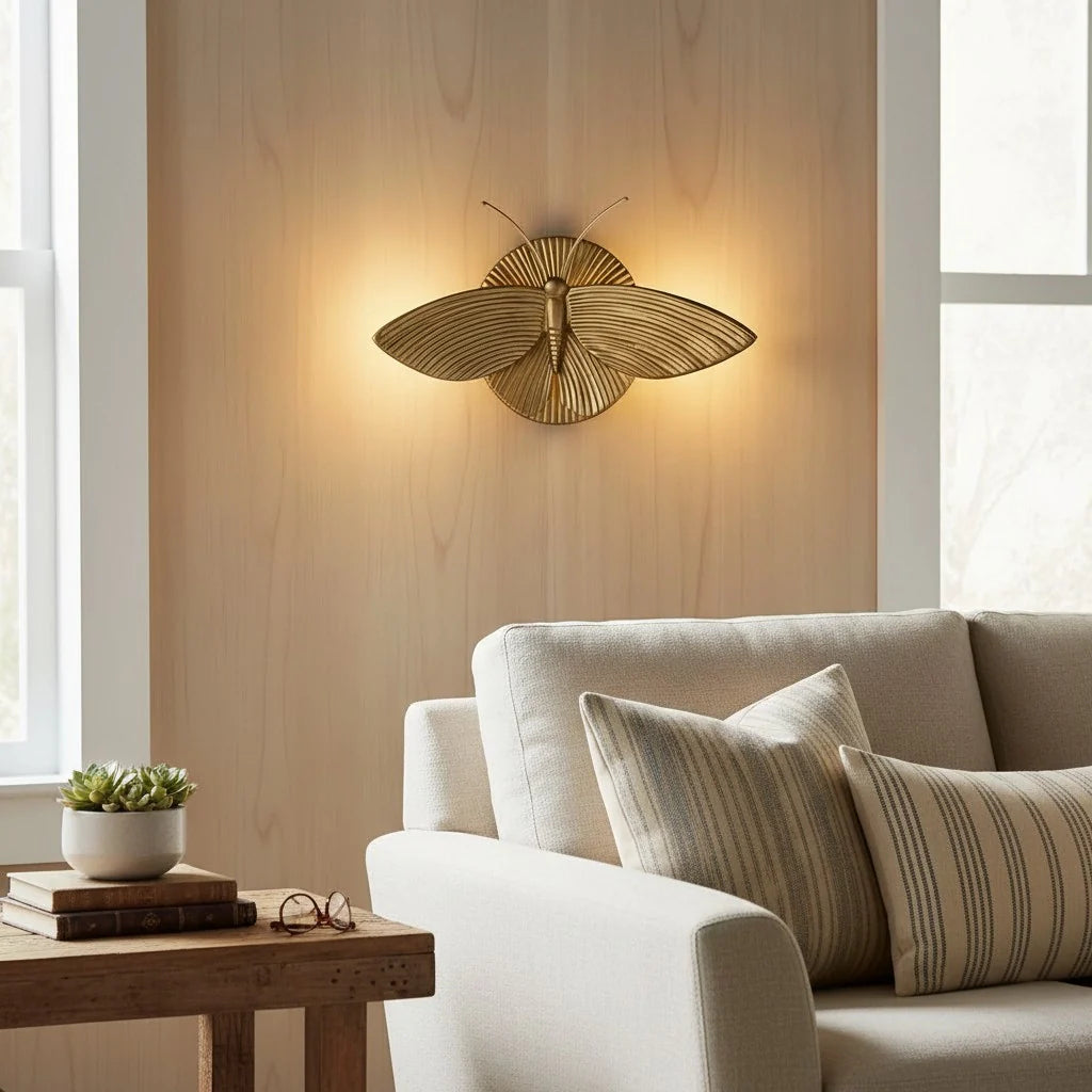 Alvaro Vintage Moth Shape Decorative Wall Lamp