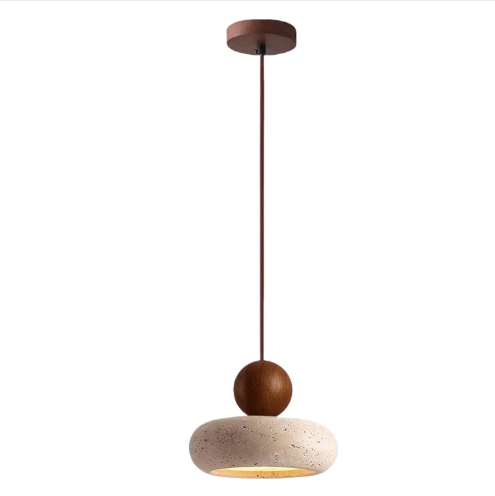 Alvione Bauhaus Natural Stone Travertine Pendant Light