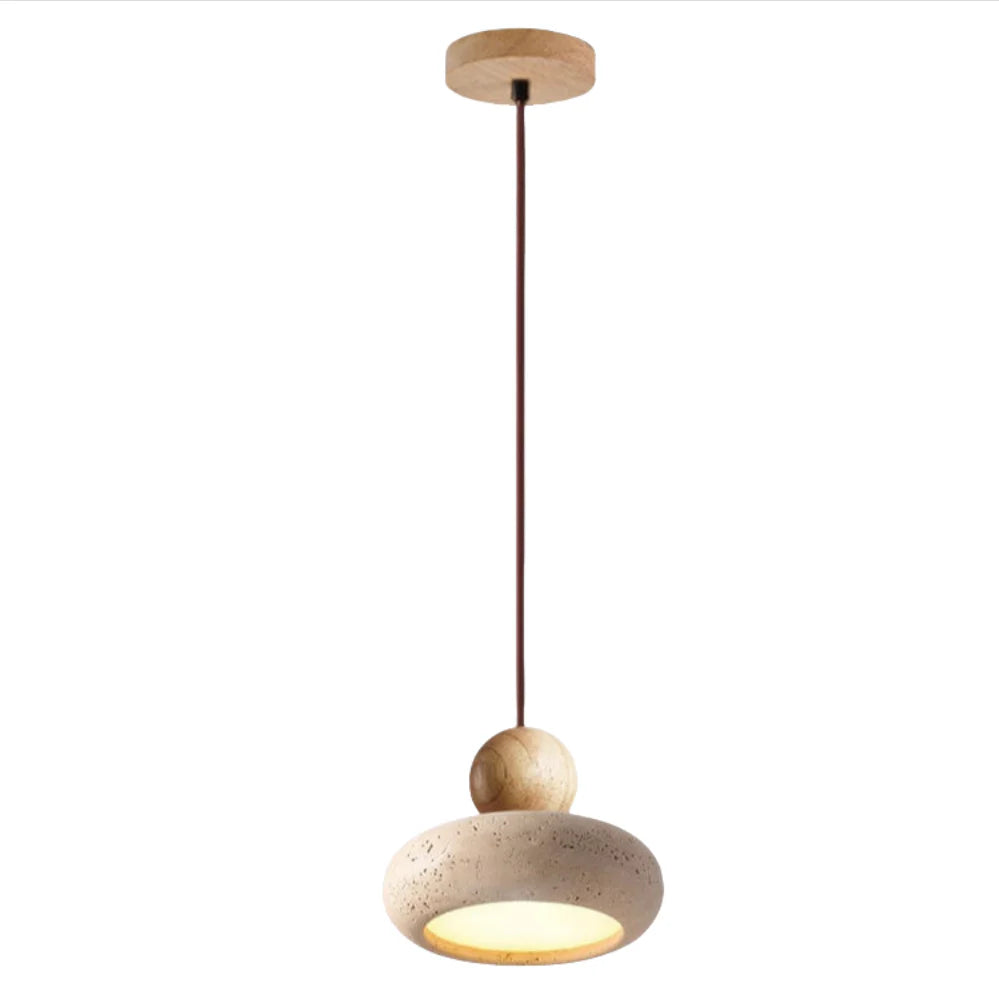 Alvione Bauhaus Natural Stone Travertine Pendant Light