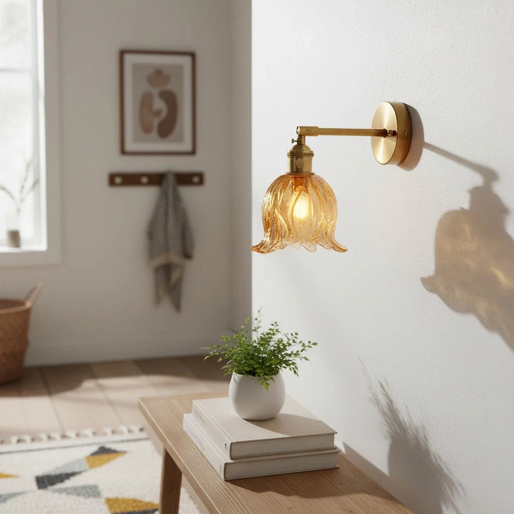 Amara Natural Floral Glass Wall Light