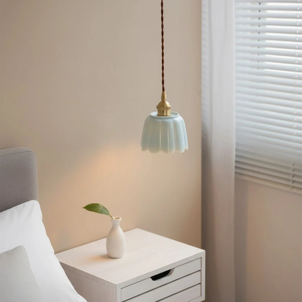 Aminah Modern Ceramic Petals Pendant Light