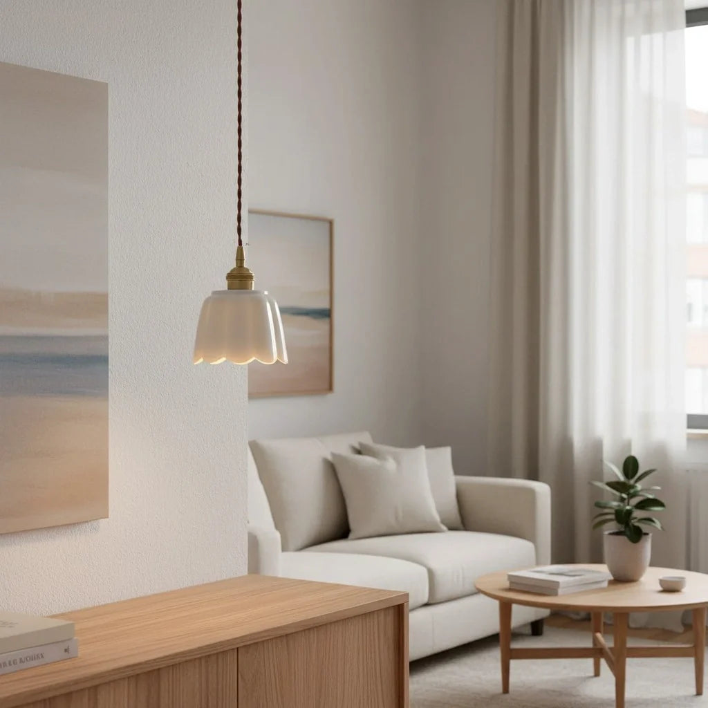 Aminah Modern Ceramic Petals Pendant Light