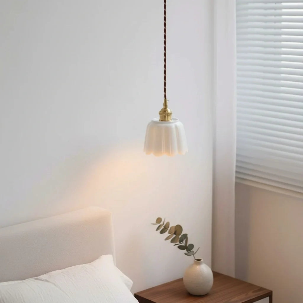 Aminah Modern Ceramic Petals Pendant Light