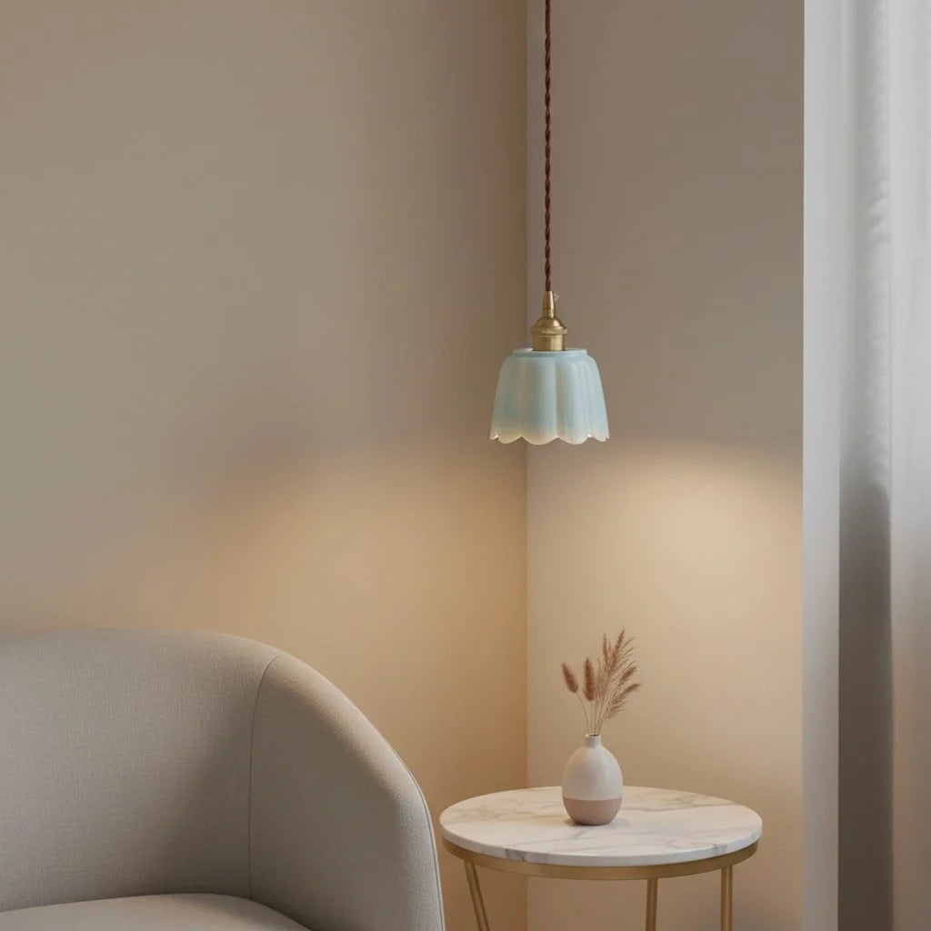 Aminah Modern Ceramic Petals Pendant Light