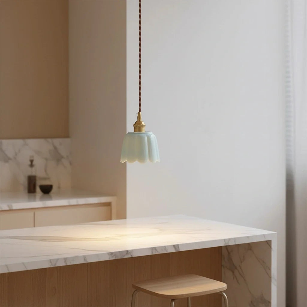 Aminah Modern Ceramic Petals Pendant Light