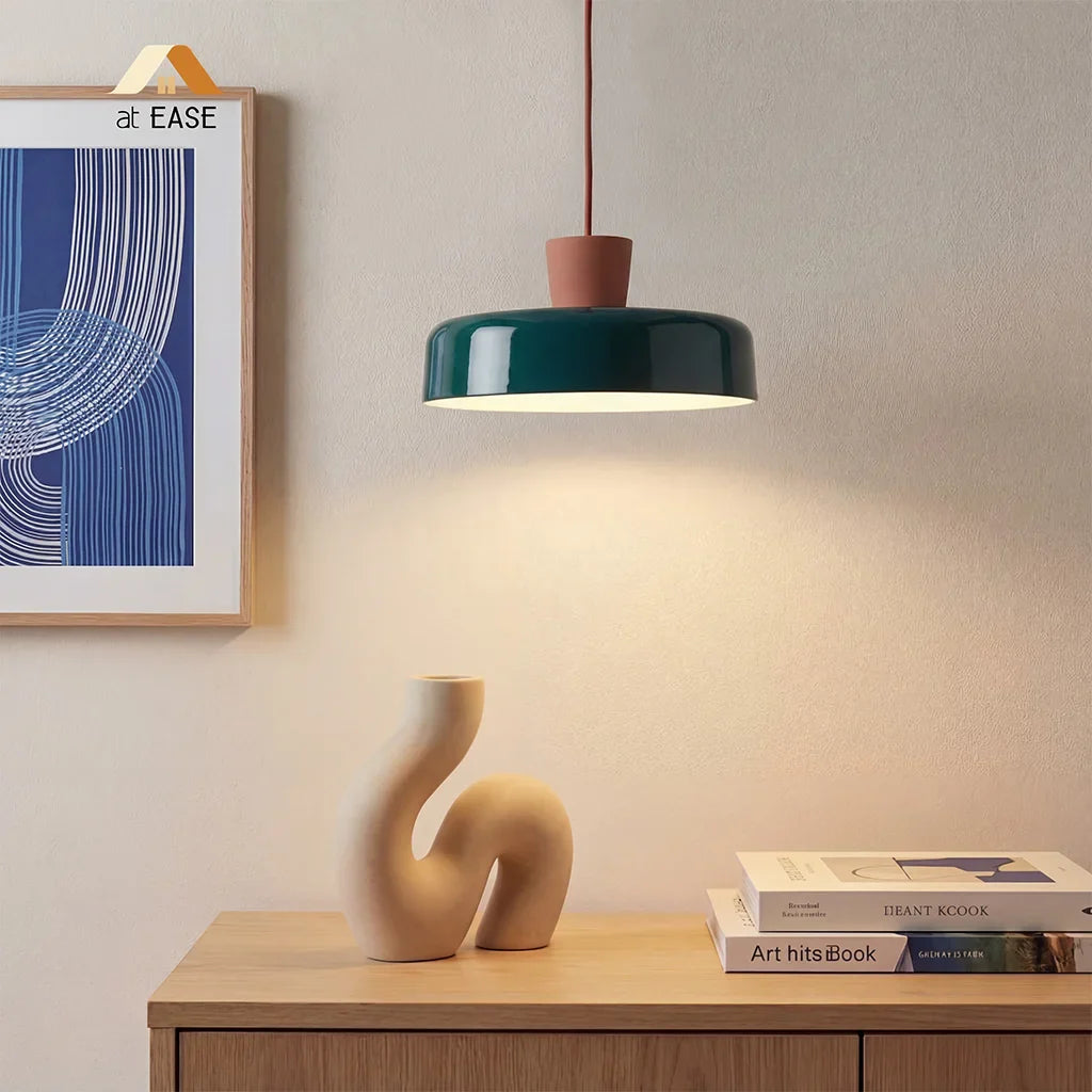 Arlo Retro Peacock Blue Iron Pendant Light