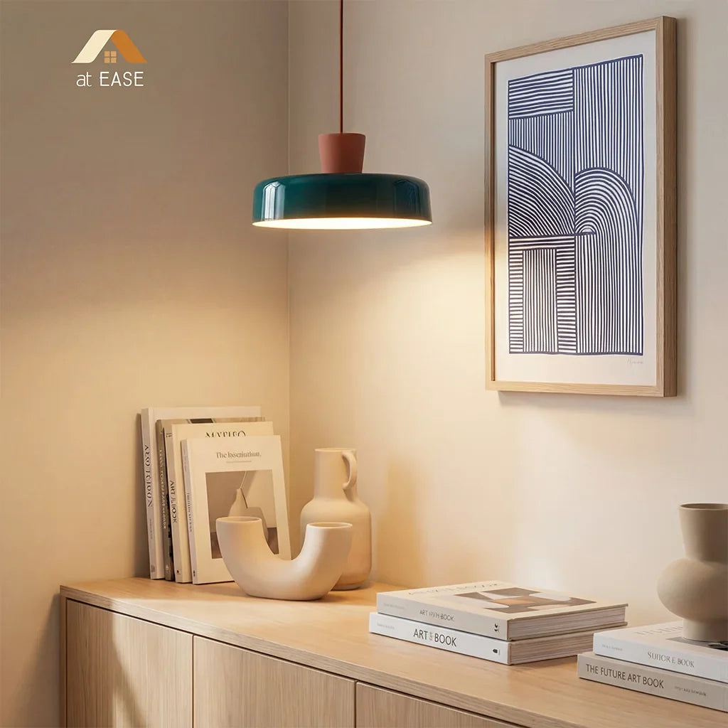 Arlo Retro Peacock Blue Iron Pendant Light