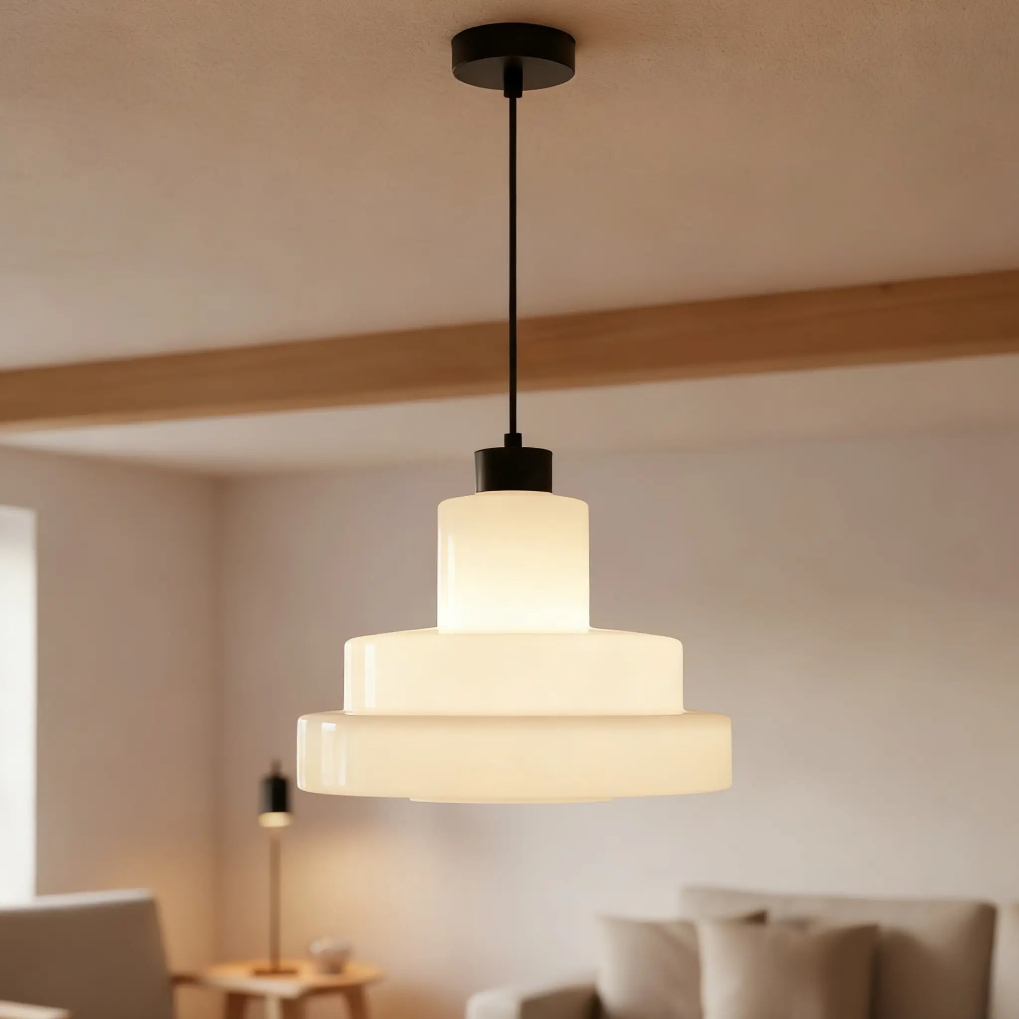 Arvin Multi Tiered Cake Glass Pendant Light