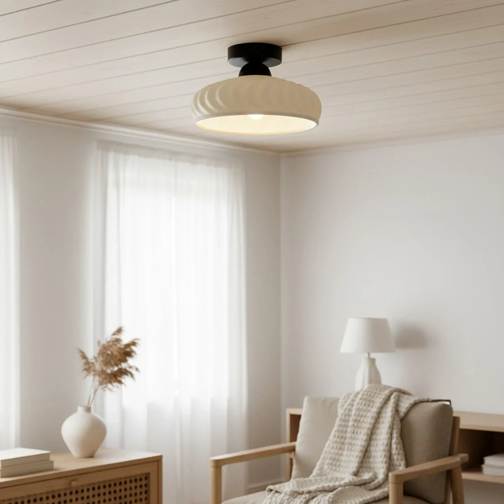 Ashbur Modern Textured Ceramic Ceiling Light