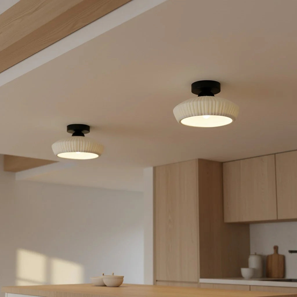 Ashbur Modern Textured Ceramic Ceiling Light