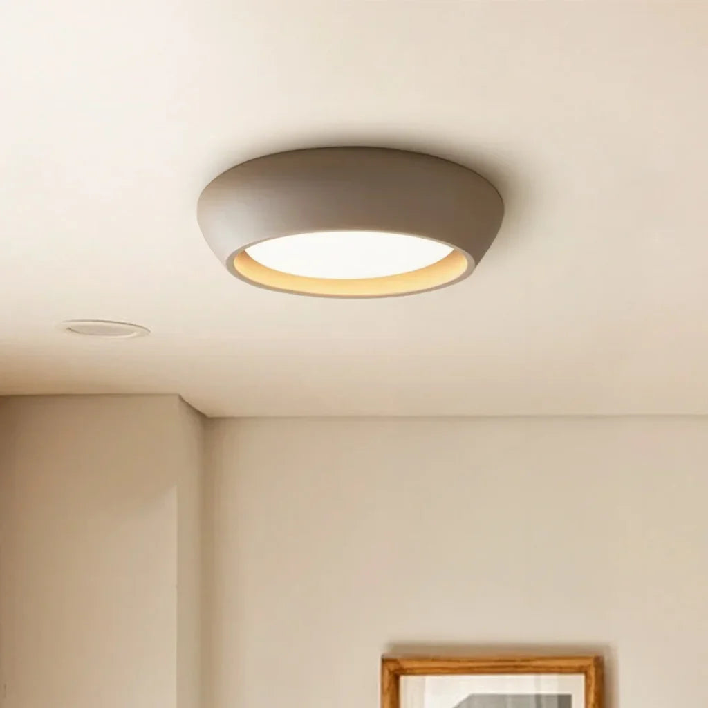Astoria Minimalist Cement Flush Mount Ceiling Light