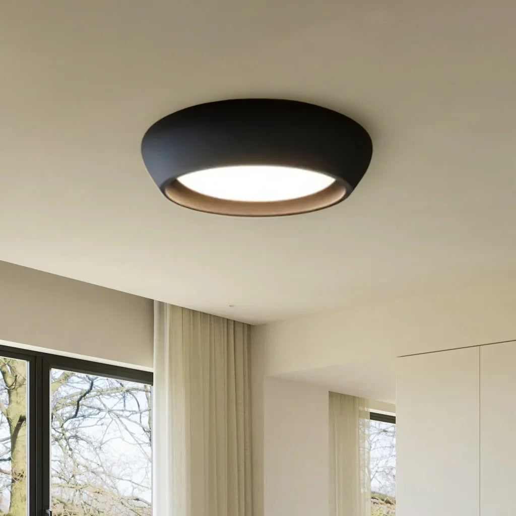 Astoria Minimalist Cement Flush Mount Ceiling Light