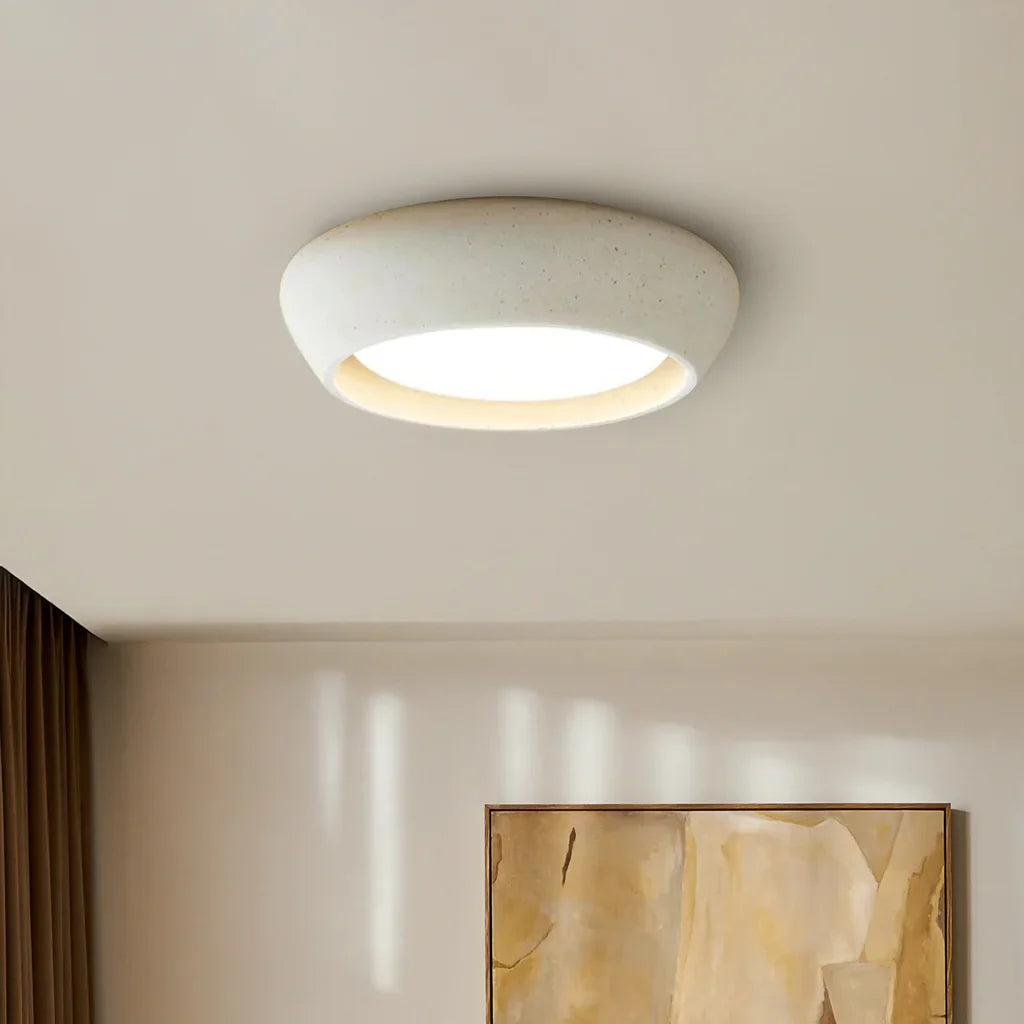Astoria Minimalist Cement Flush Mount Ceiling Light