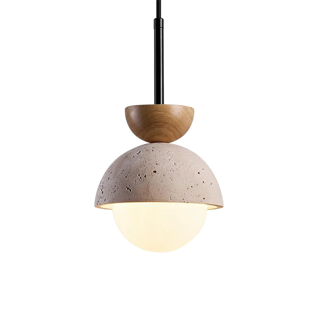 Athenis Luna Stone Spherical Pendant Light