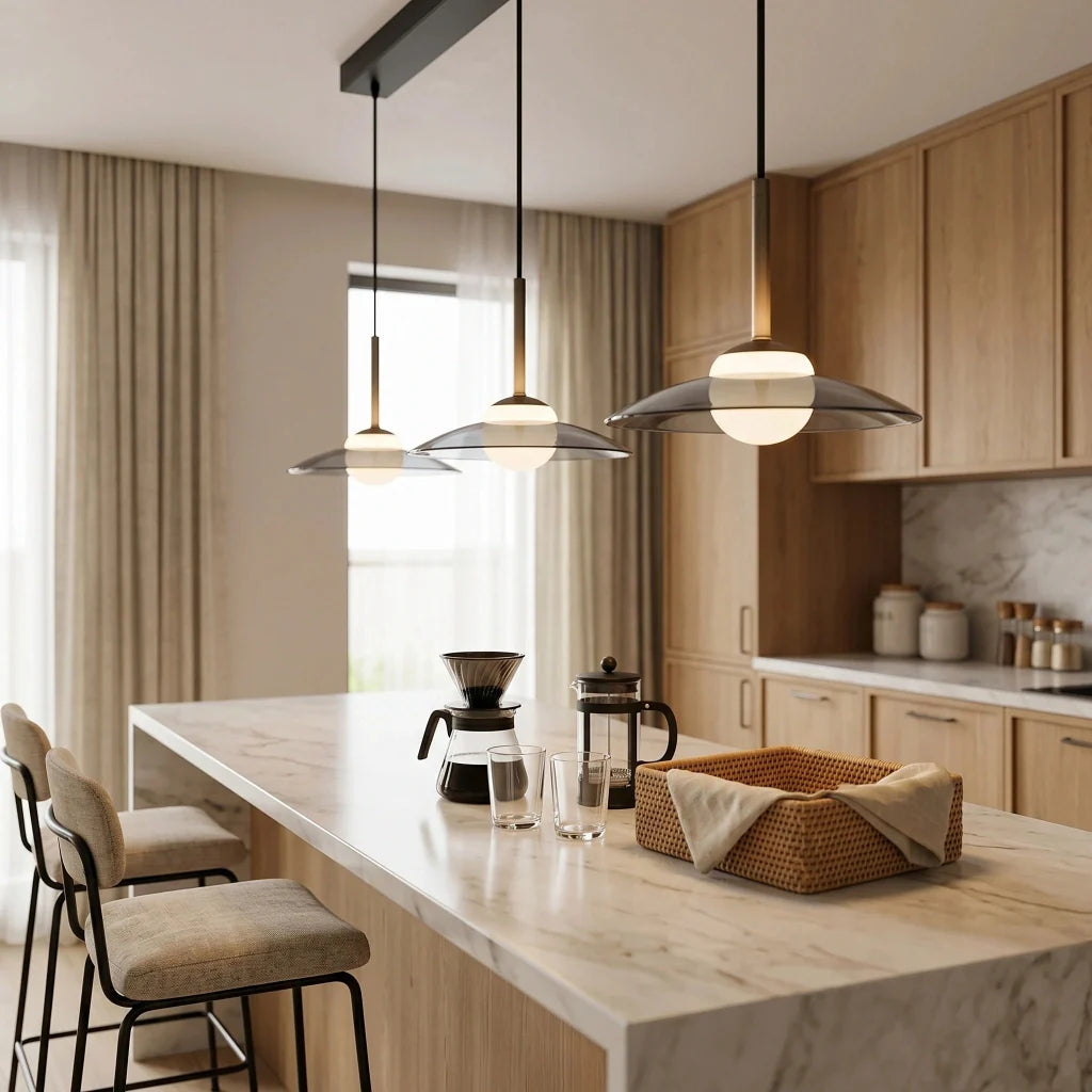 Aurelian Modern LED Glass Ring Pendant Lamp