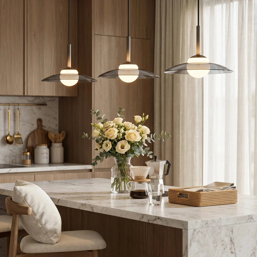 Aurelian Modern LED Glass Ring Pendant Lamp