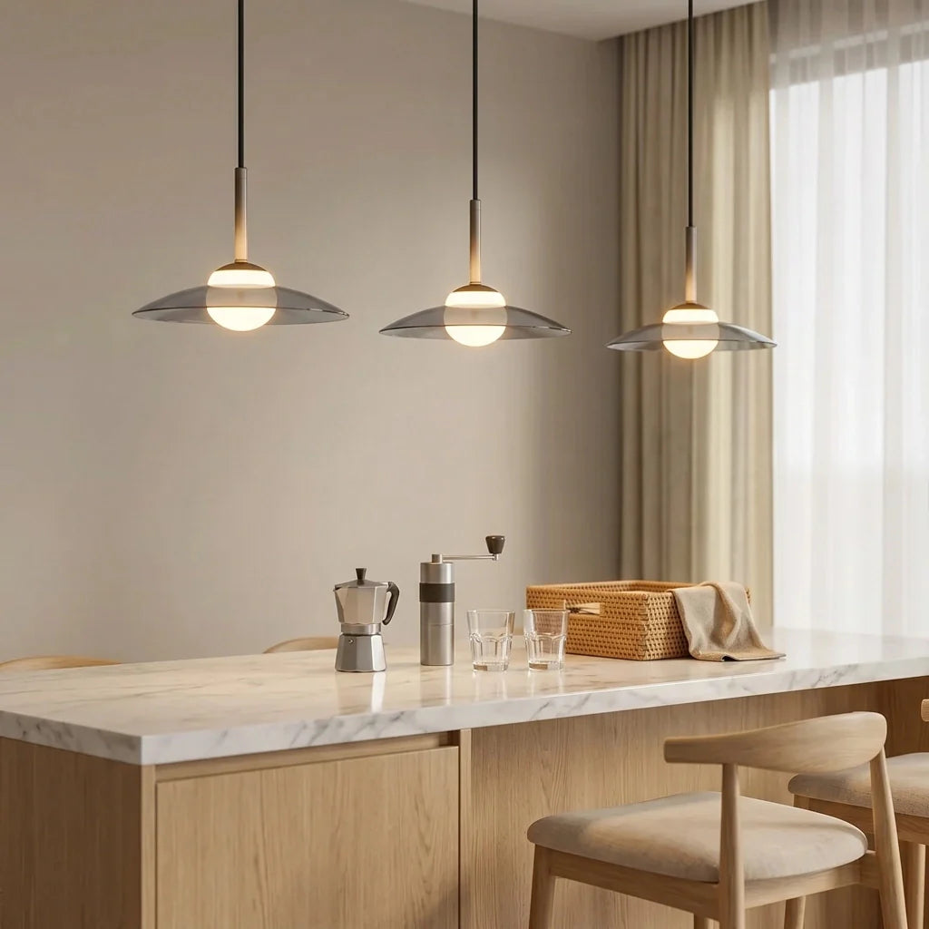 Aurelian Modern LED Glass Ring Pendant Lamp