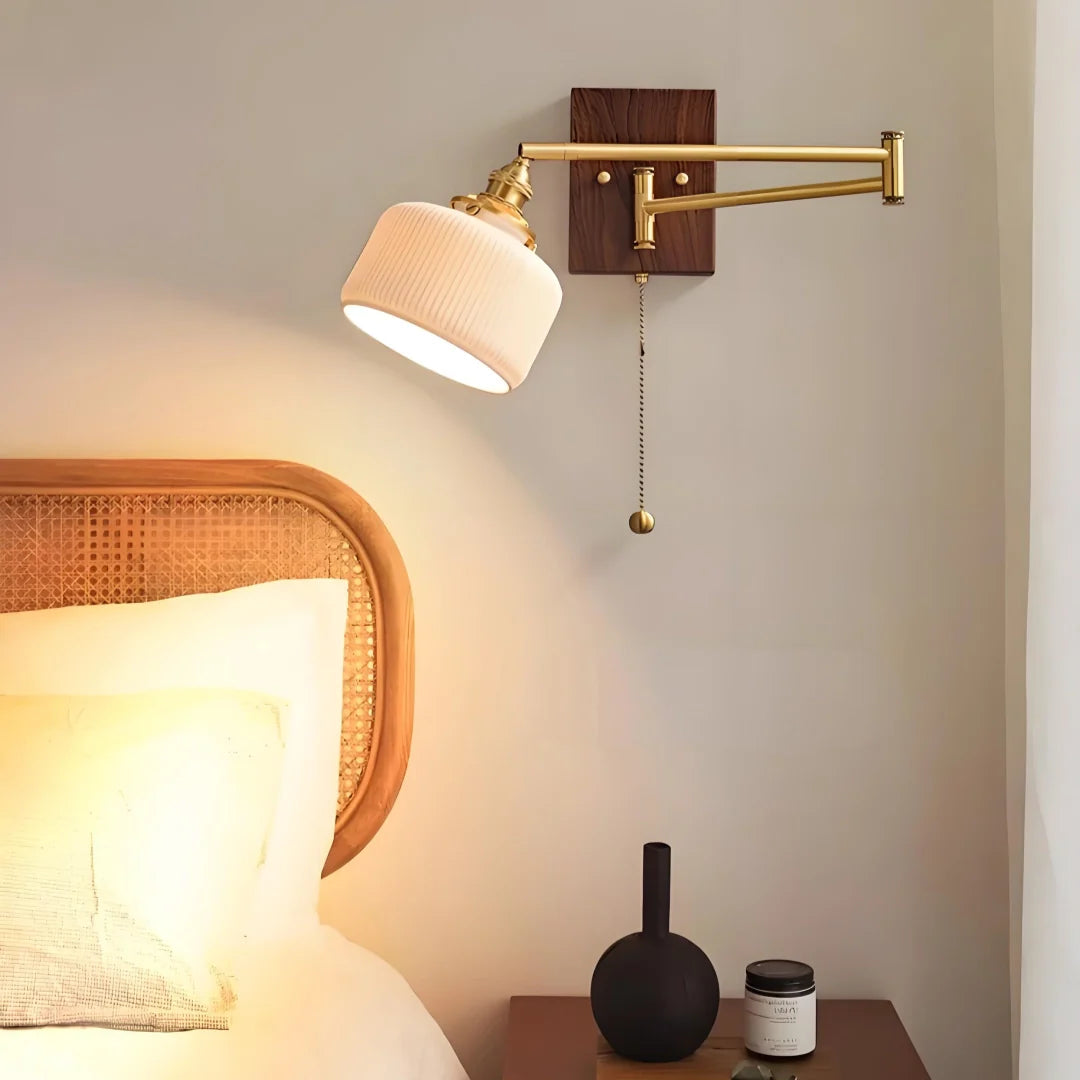 Aurora Retro Ceramic Swing Arm Wall Lamp