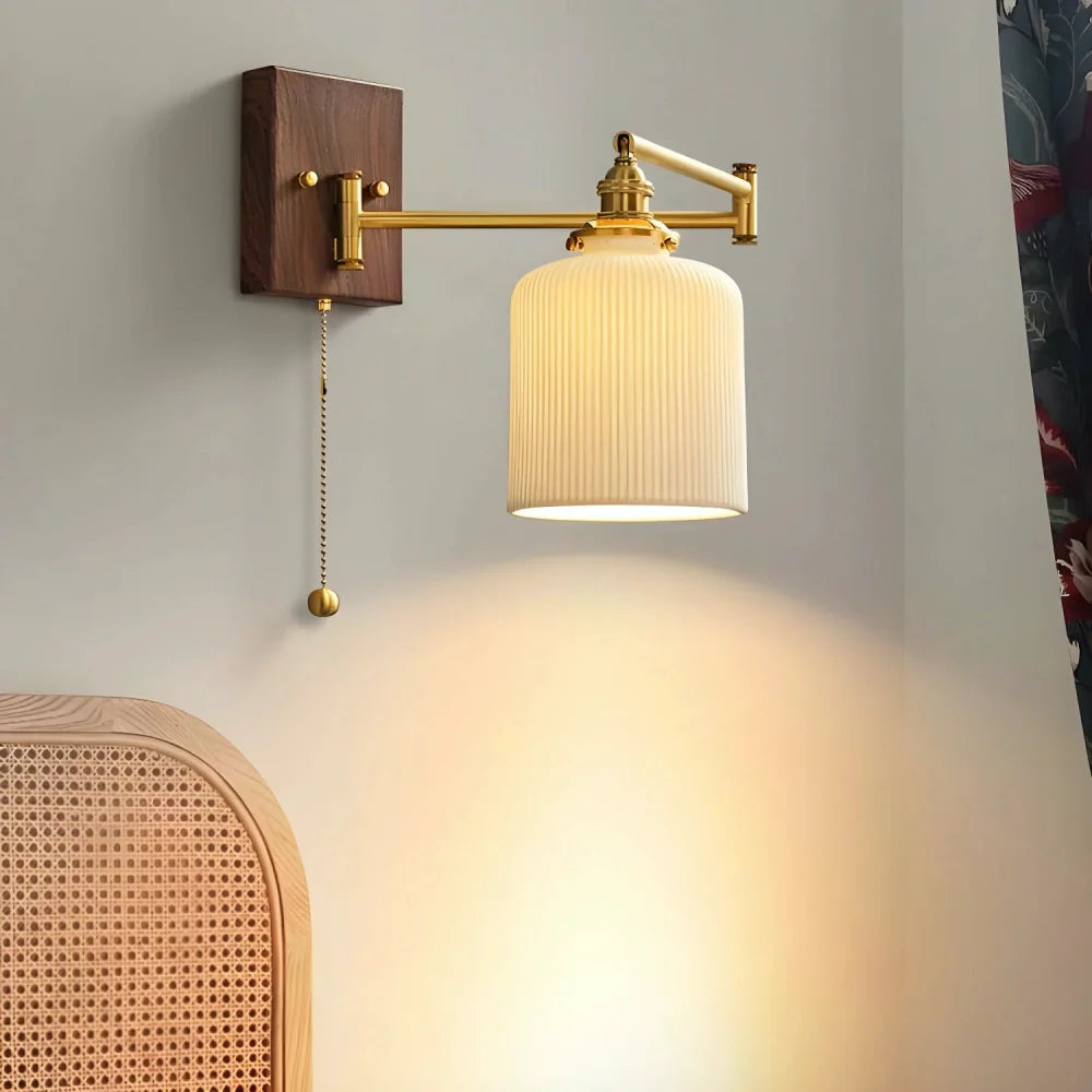 Aurora Retro Ceramic Swing Arm Wall Lamp
